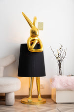 Hare Silhouette Sculptural Table Lamp in Gilded Finish