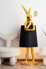 Hare Silhouette Sculptural Table Lamp in Gilded Finish