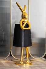 Hare Silhouette Sculptural Table Lamp in Gilded Finish