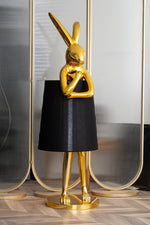 Hare Silhouette Sculptural Table Lamp in Gilded Finish