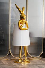 Hare Silhouette Sculptural Table Lamp in Gilded Finish