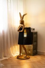 Hare Silhouette Sculptural Table Lamp in Gilded Finish