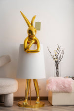 Hare Silhouette Sculptural Table Lamp in Gilded Finish