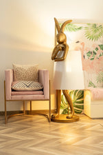 Hare Silhouette Sculptural Table Lamp in Gilded Finish
