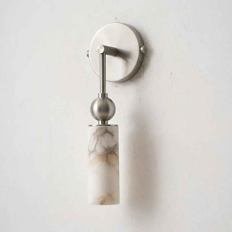 Harlin Alabaster Wall Sconce – Brass Modern Wall Light for Bedroom & Living Room