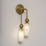 Harlin Alabaster Wall Sconce – Brass Modern Wall Light for Bedroom & Living Room