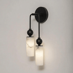 Harlin Alabaster Wall Sconce – Brass Modern Wall Light for Bedroom & Living Room