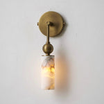 Harlin Alabaster Wall Sconce – Brass Modern Wall Light for Bedroom & Living Room