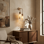 Harlin Alabaster Wall Sconce – Brass Modern Wall Light for Bedroom & Living Room