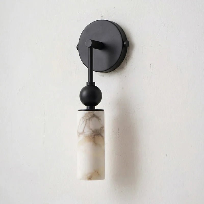Harlin Alabaster Wall Sconce – Brass Modern Wall Light for Bedroom & Living Room