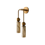 Harlin Alabaster Wall Sconce – Brass Modern Wall Light for Bedroom & Living Room