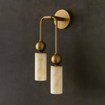Harlin Alabaster Wall Sconce – Brass Modern Wall Light for Bedroom & Living Room