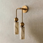 Harlin Alabaster Wall Sconce – Brass Modern Wall Light for Bedroom & Living Room