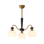Harmonia Sphere Chandelier – Modern Walnut & Glass Pendant Light