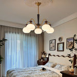 Harmonia Sphere Chandelier – Modern Walnut & Glass Pendant Light