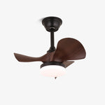 Harper Ceiling Fan Light with LED, Walnut & Black, Modern Designer Fan