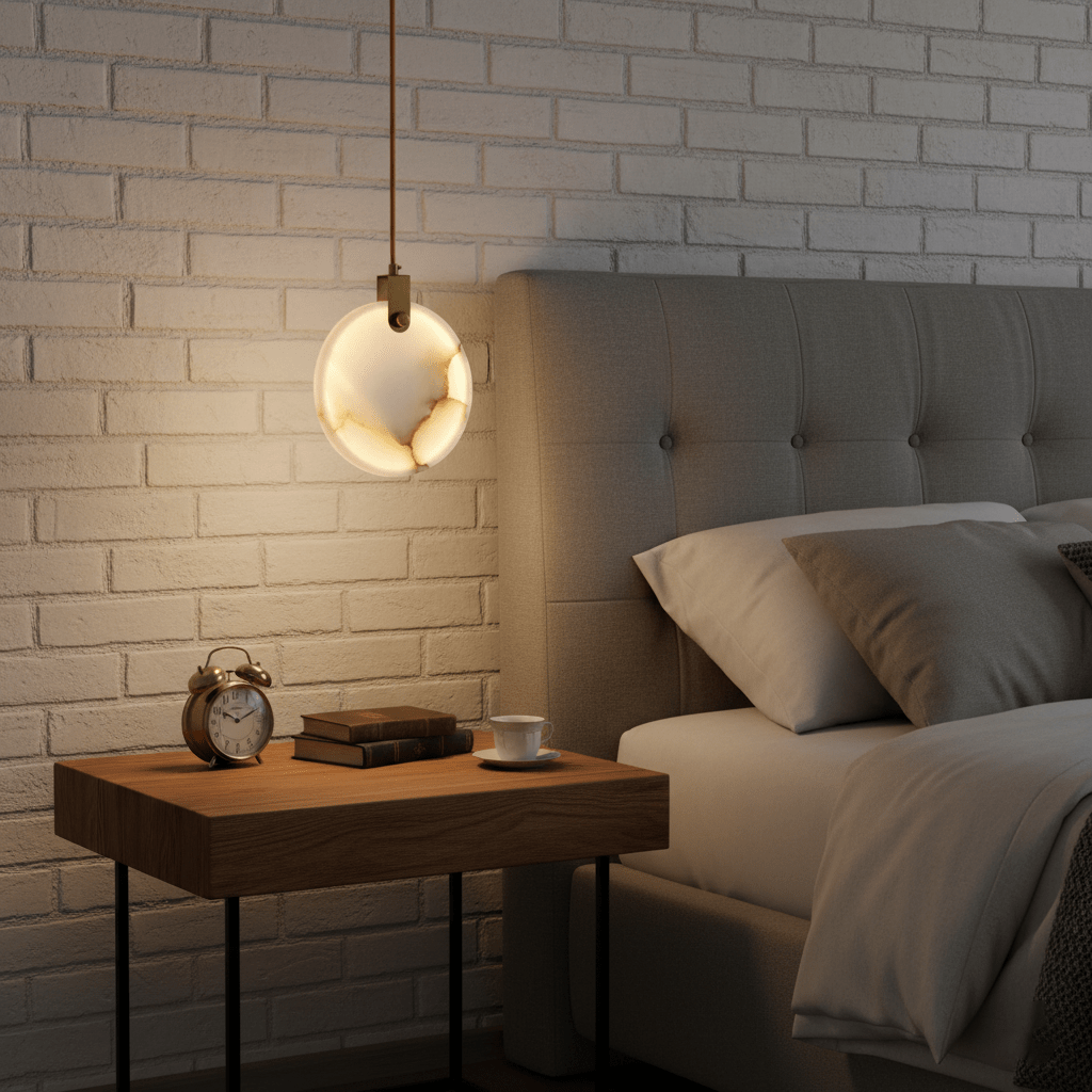 Harvest Alabaster Pendant Light – Natural Stone LED Chandelier