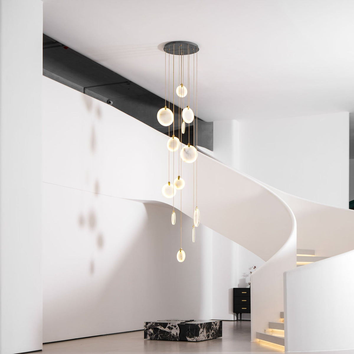 Harvest Alabaster Pendant Light – Natural Stone LED Chandelier