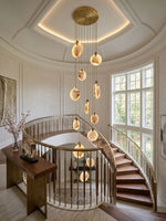 Harvest Alabaster Pendant Light – Natural Stone LED Chandelier