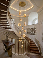 Harvest Alabaster Pendant Light – Natural Stone LED Chandelier