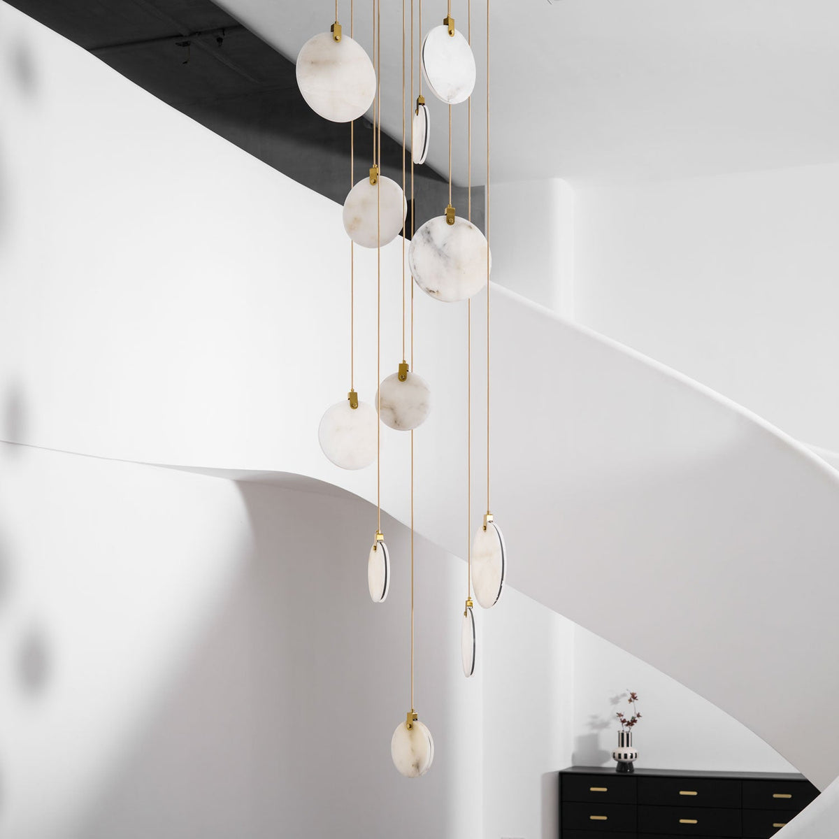 Harvest Alabaster Pendant Light – Natural Stone LED Chandelier