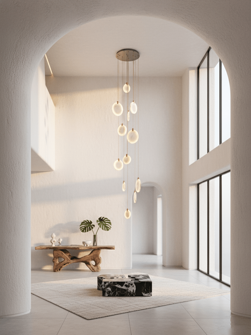 Harvest Alabaster Pendant Light – Natural Stone LED Chandelier