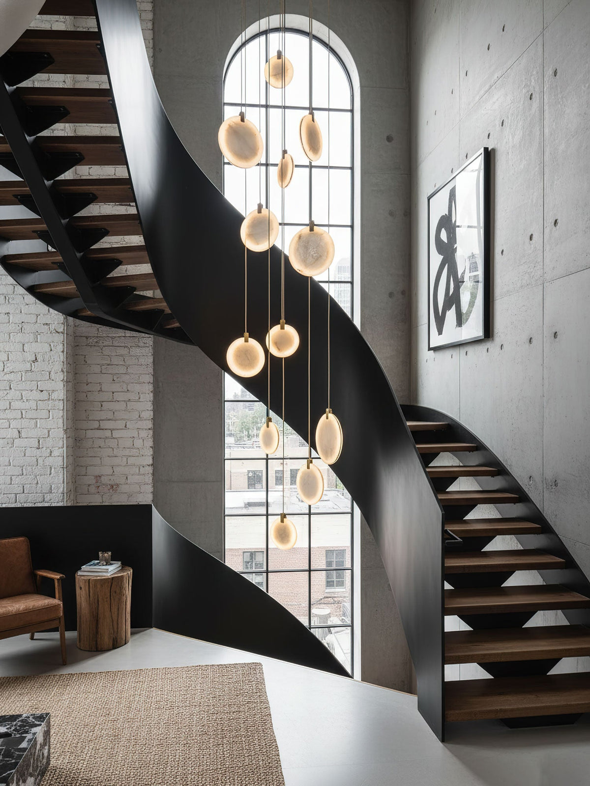 Harvest Alabaster Pendant Light – Natural Stone LED Chandelier