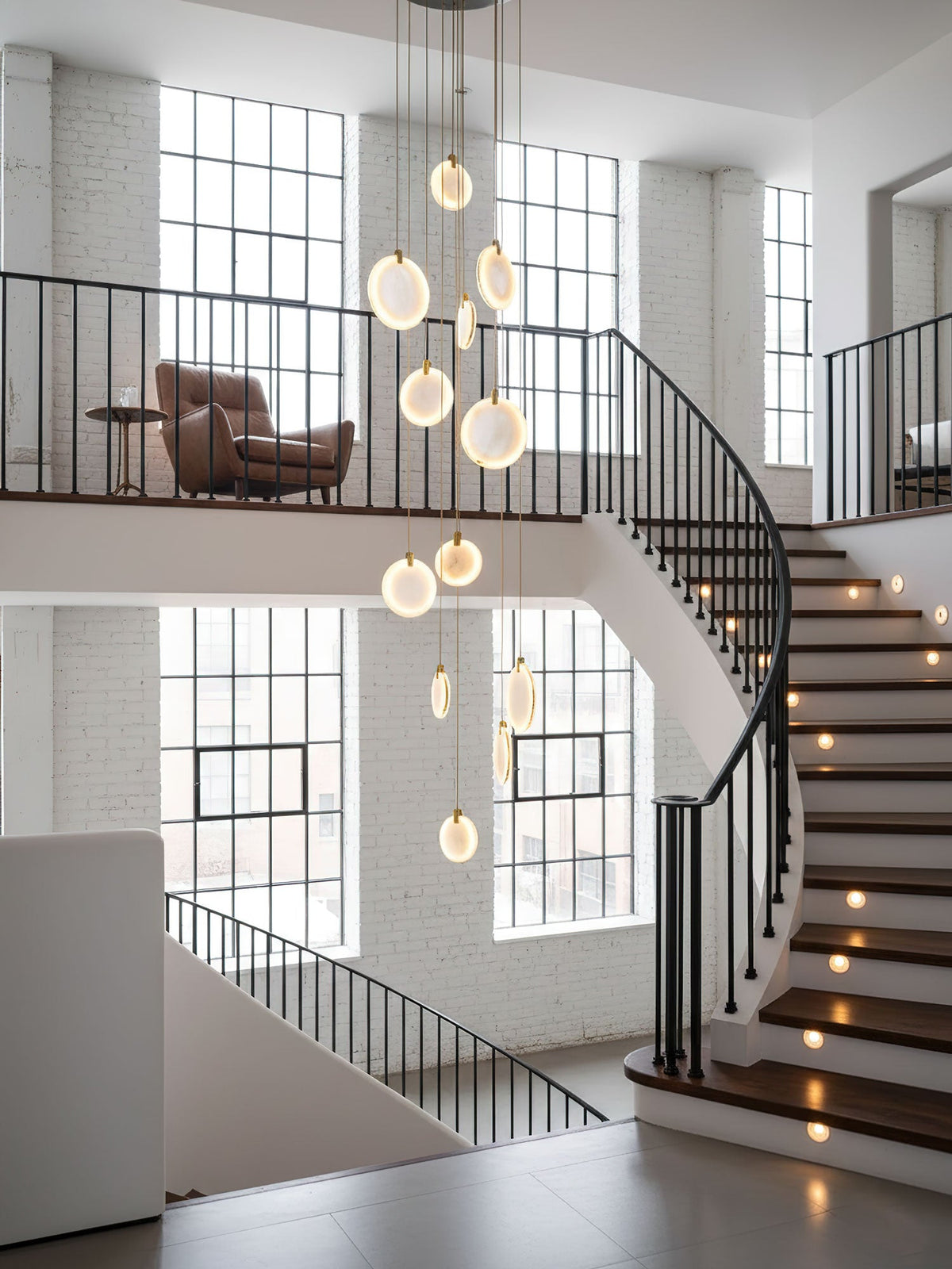 Harvest Alabaster Pendant Light – Natural Stone LED Chandelier