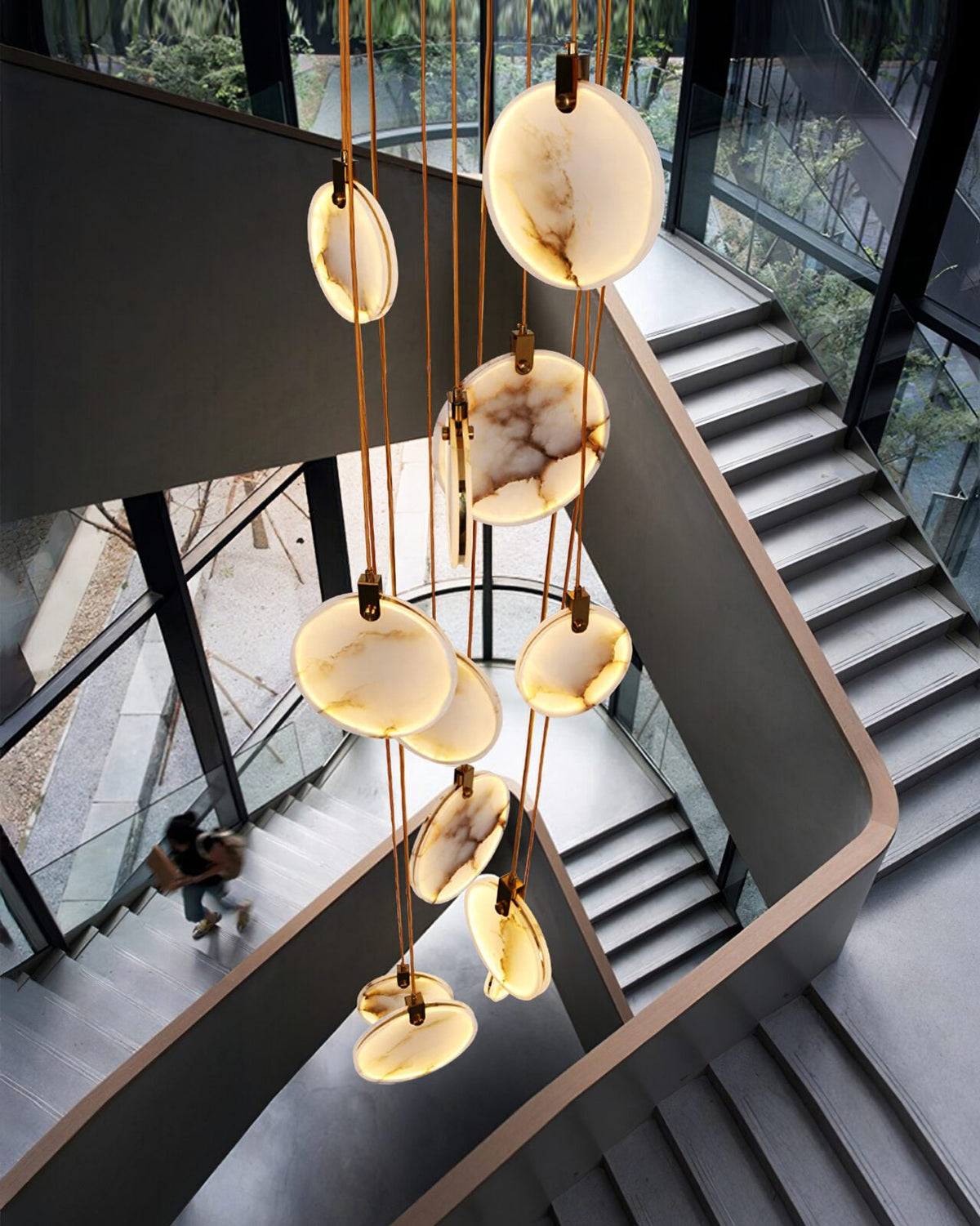 Harvest Alabaster Pendant Light – Natural Stone LED Chandelier