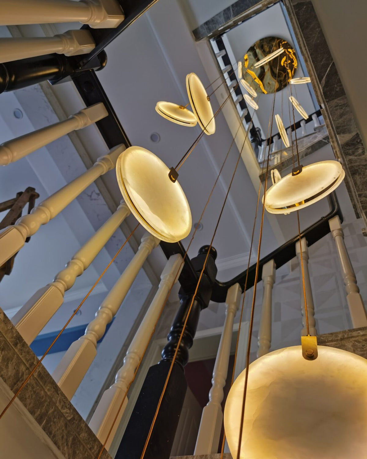 Harvest Alabaster Pendant Light – Natural Stone LED Chandelier