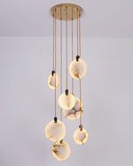 Harvest Alabaster Pendant Light – Natural Stone LED Chandelier