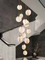 Harvest Alabaster Pendant Light – Natural Stone LED Chandelier