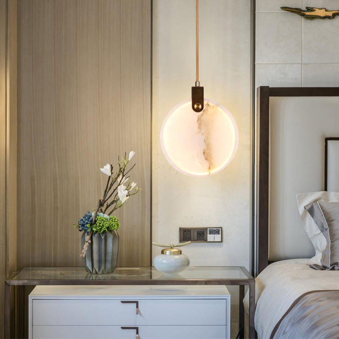 Harvest Alabaster Pendant Light – Natural Stone LED Chandelier