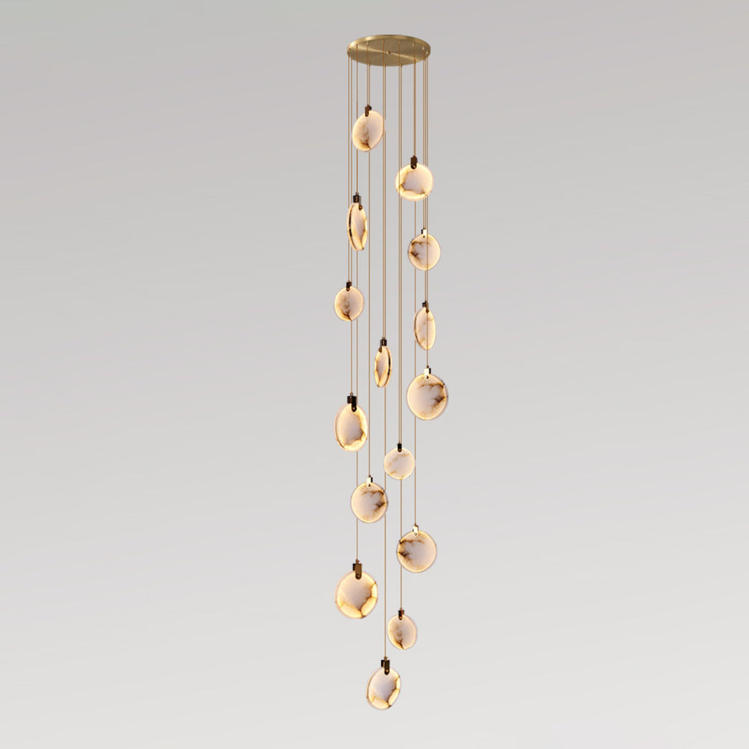 Harvest Alabaster Pendant Light – Natural Stone LED Chandelier