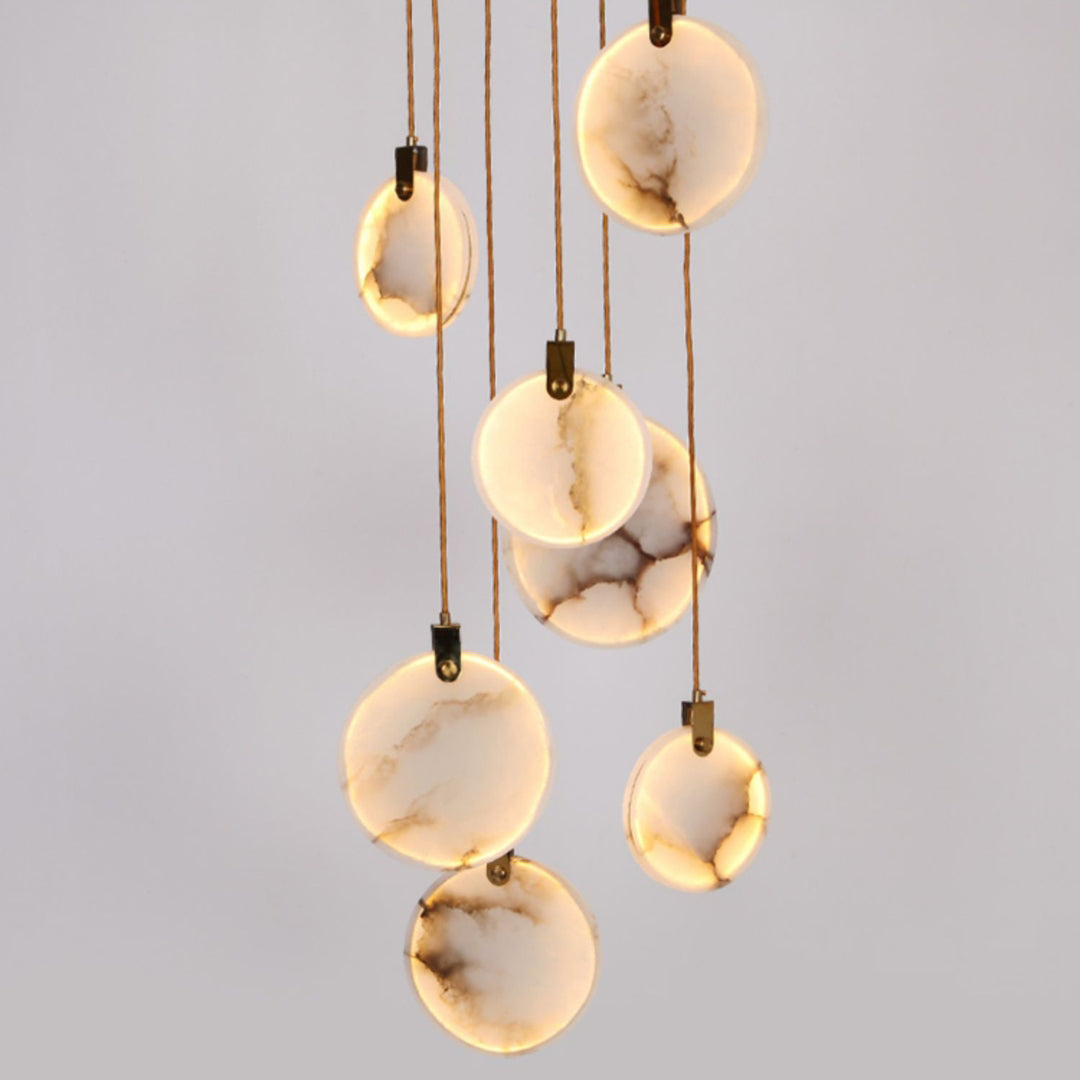 Harvest Alabaster Pendant Light – Natural Stone LED Chandelier