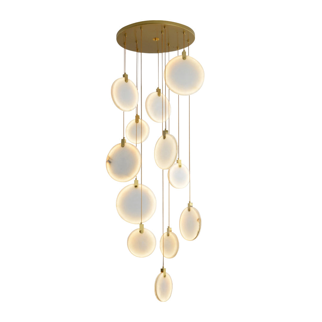 Harvest Alabaster Pendant Light – Natural Stone LED Chandelier