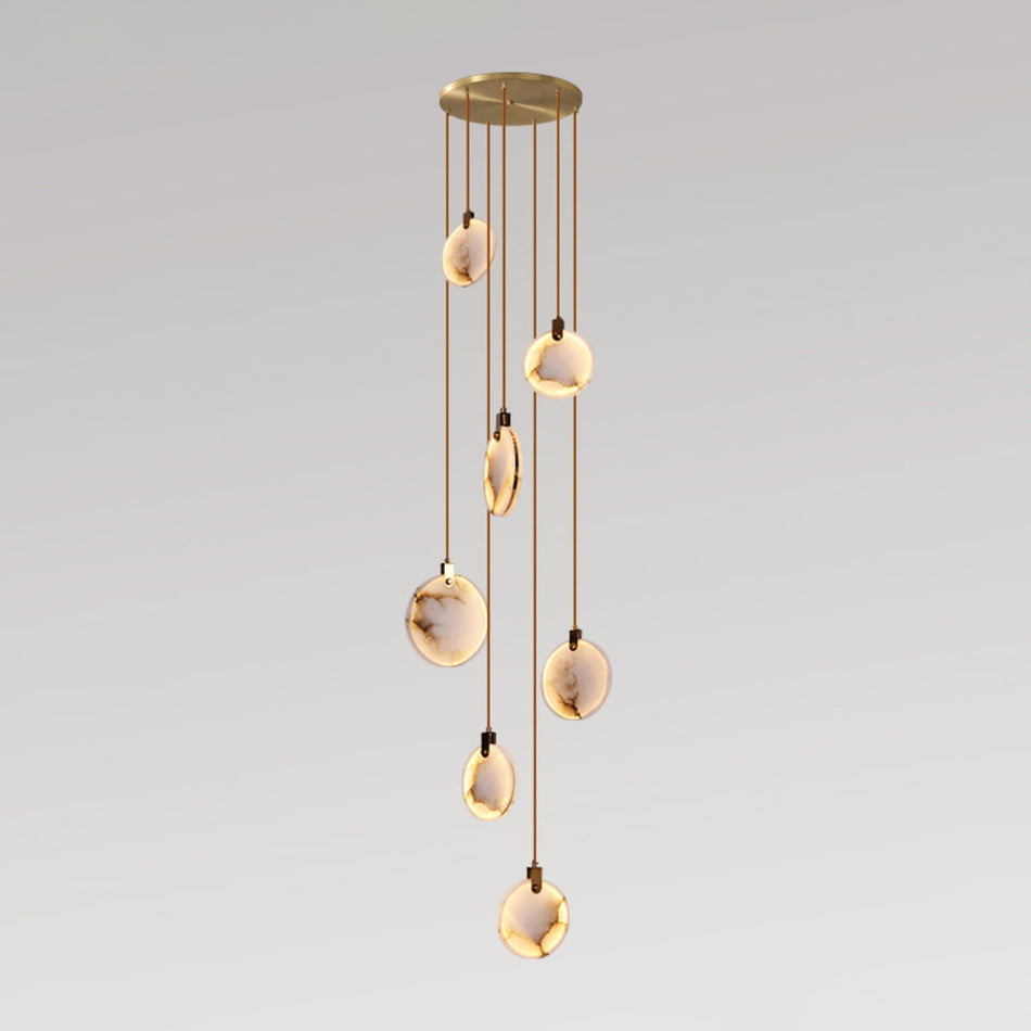 Harvest Alabaster Pendant Light – Natural Stone LED Chandelier