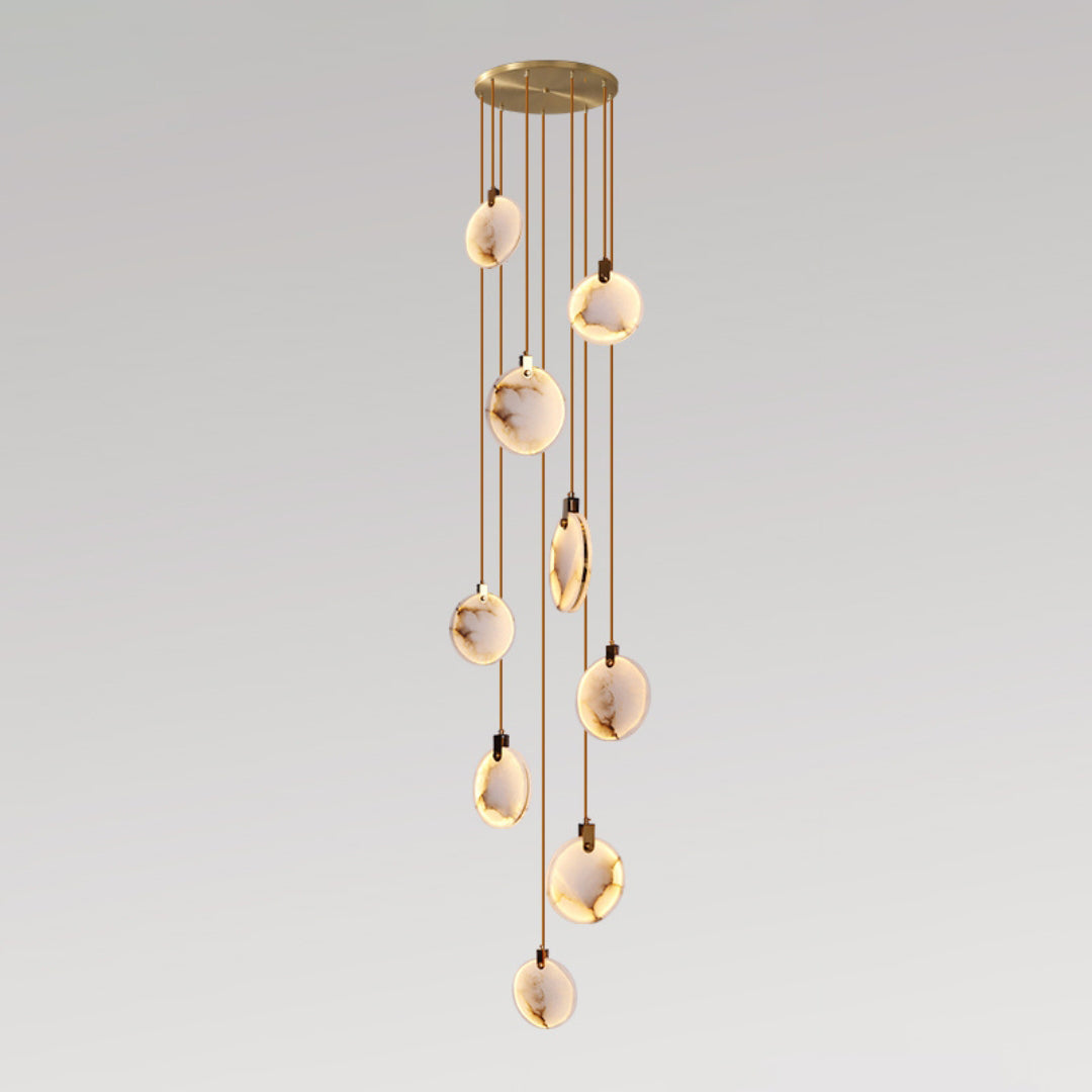 Harvest Alabaster Pendant Light – Natural Stone LED Chandelier