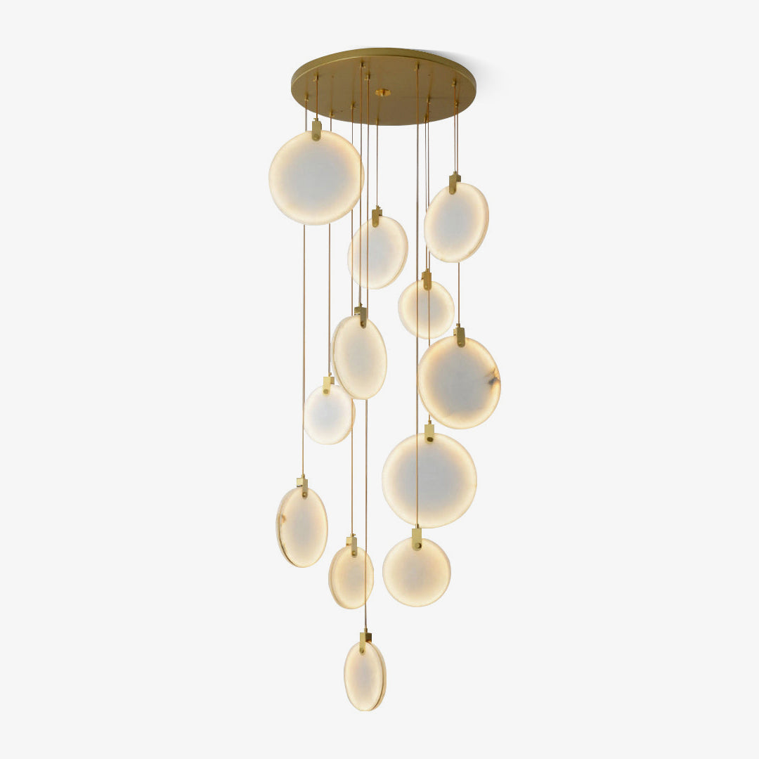 Harvest Alabaster Pendant Light – Natural Stone LED Chandelier