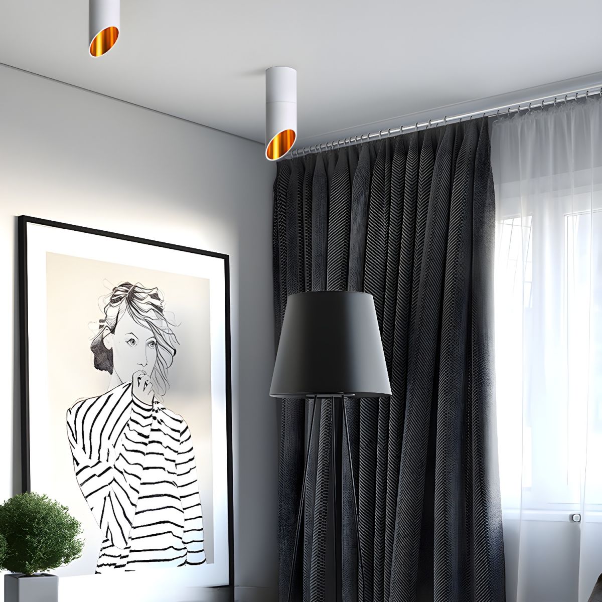 Hazel Surface Mounted LED Downlight in Matte Black or White