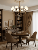 Helena Curve Chandelier – Modern Brass & Walnut Pendant Light for Dining Room