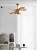 Heli Breeze Wooden Helicopter Ceiling Fan with Integrated LED Light for Kids' Rooms