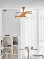Heli Breeze Wooden Helicopter Ceiling Fan with Integrated LED Light for Kids' Rooms