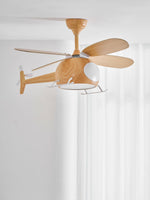 Heli Breeze Wooden Helicopter Ceiling Fan with Integrated LED Light for Kids' Rooms