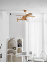 Heli Breeze Wooden Helicopter Ceiling Fan with Integrated LED Light for Kids' Rooms