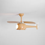 Heli Breeze Wooden Helicopter Ceiling Fan with Integrated LED Light for Kids' Rooms