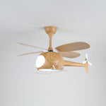 Heli Breeze Wooden Helicopter Ceiling Fan with Integrated LED Light for Kids' Rooms