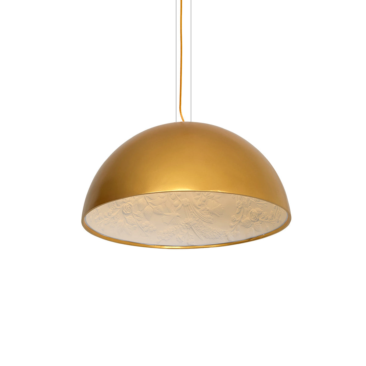 Hemisfera Plaster Pendant Light — Designer Hemisphere Suspension Lamp