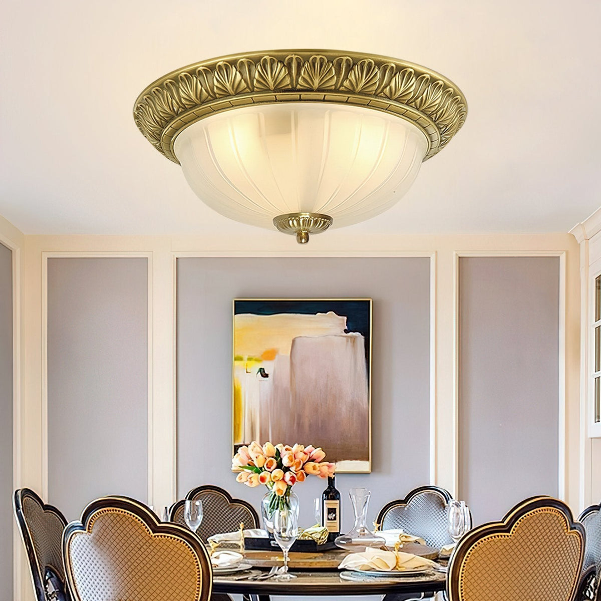 Hemispherical Engraved Ceiling Light