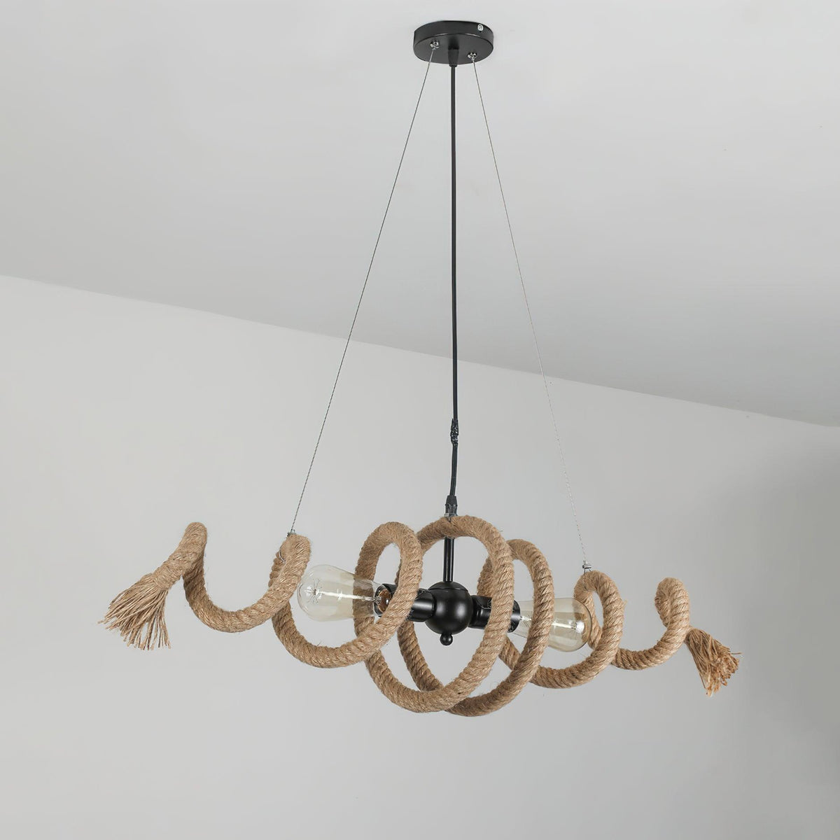Artisan Hemp Rope Spiral Chandelier for Modern Interiors